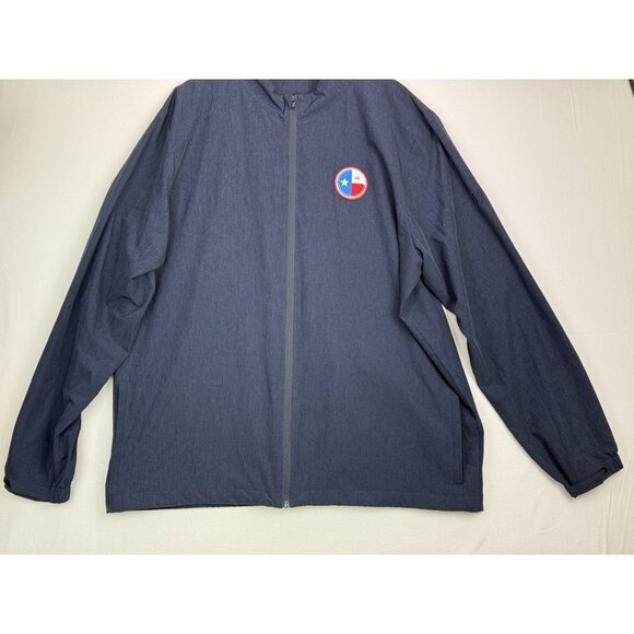 TRAVIS MATHEW Texas Patch Mens Full Zip Jacket Lightweight Heathered Blue Sz XXL - Picture 3 of 15